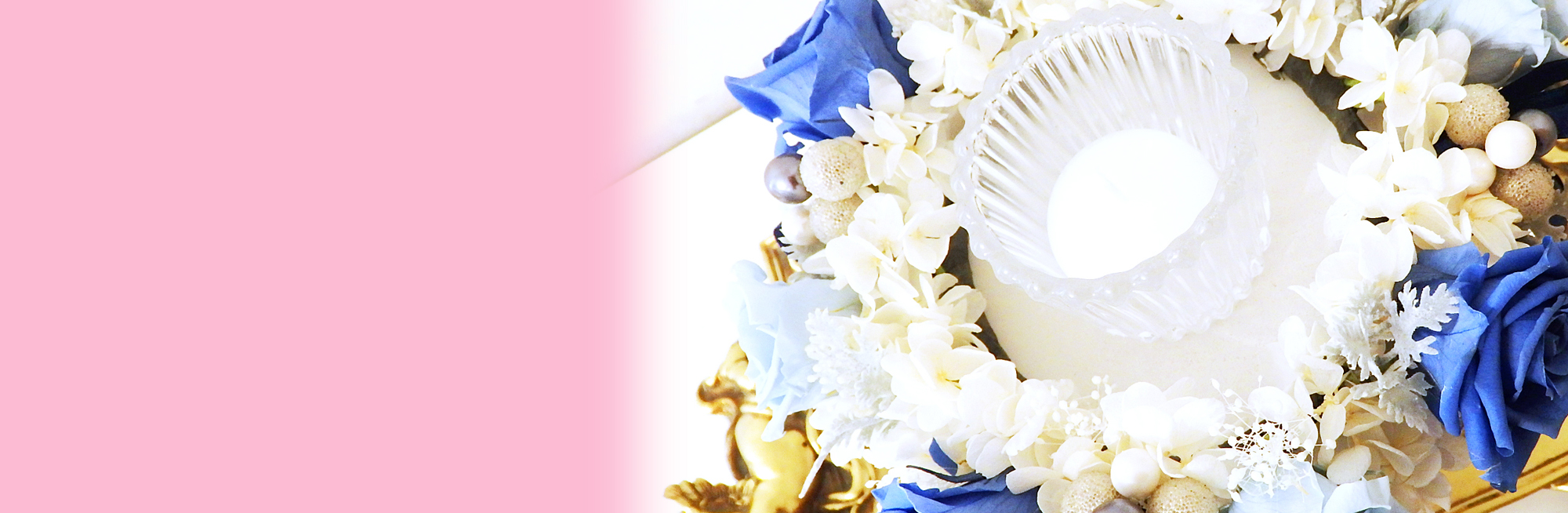 プリザーブドフラワー　ガーランドキャンドル